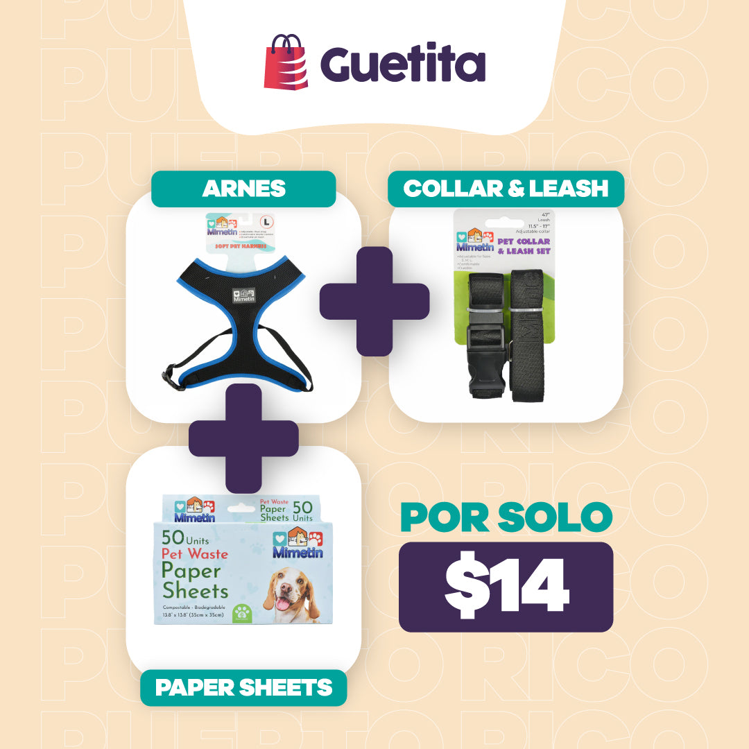 Arnes, Collar & Leash, Paper Sheets $14
