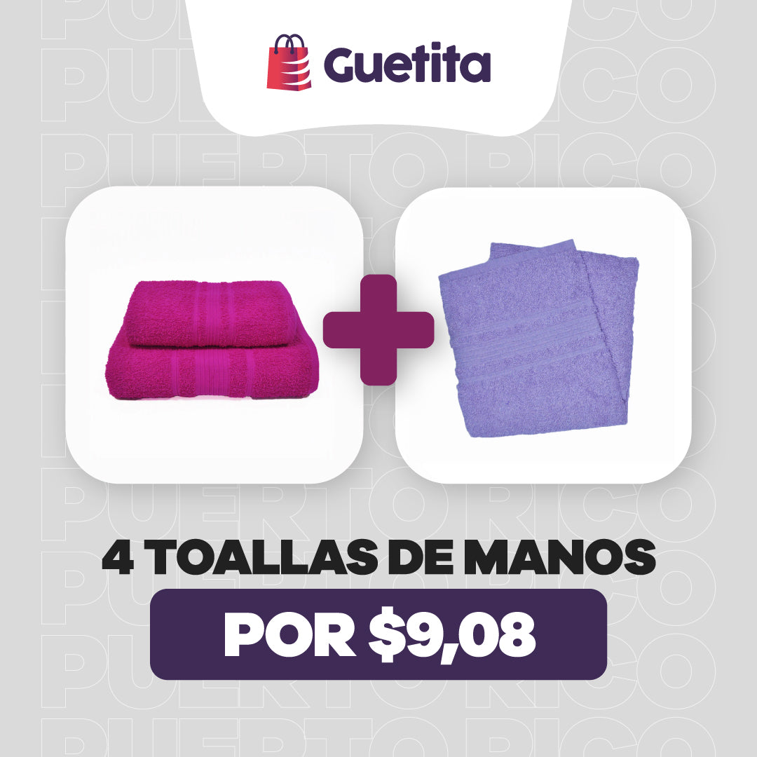 4 Toallas de Mano por $9,08