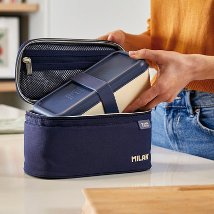 MILAN Recipiente para alimentos rectangular BPA Free con tapa Azul