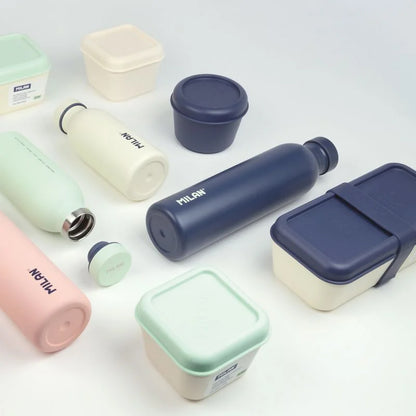 MILAN Recipiente para alimentos rectangular BPA Free con tapa Azul
