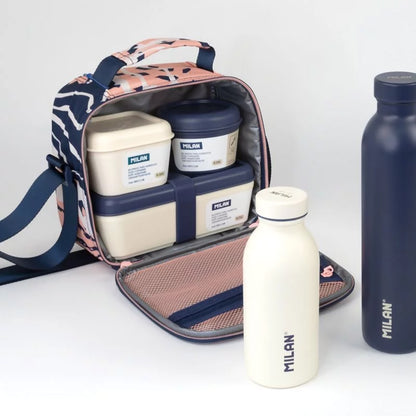 MILAN Recipiente para alimentos rectangular BPA Free con tapa Azul