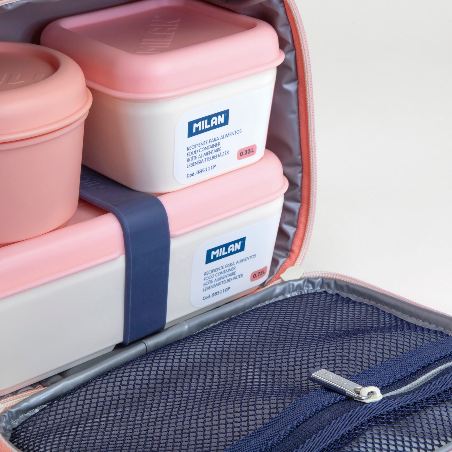 MILAN BPA-Free Plastic Stackable Bento Box, Pink Lid