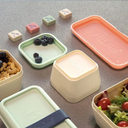 MILAN Recipiente para alimentos rectangular BPA Free, tapa rosa