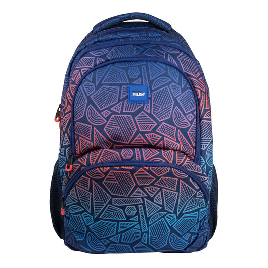 MILAN Large Backpack Fit Blue-Red Multicolor