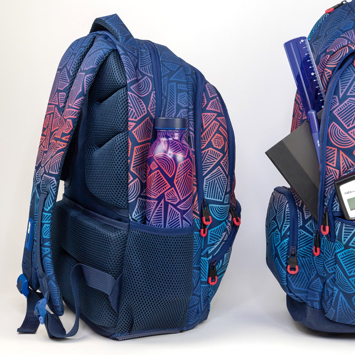 MILAN Large Backpack Fit Blue-Red Multicolor