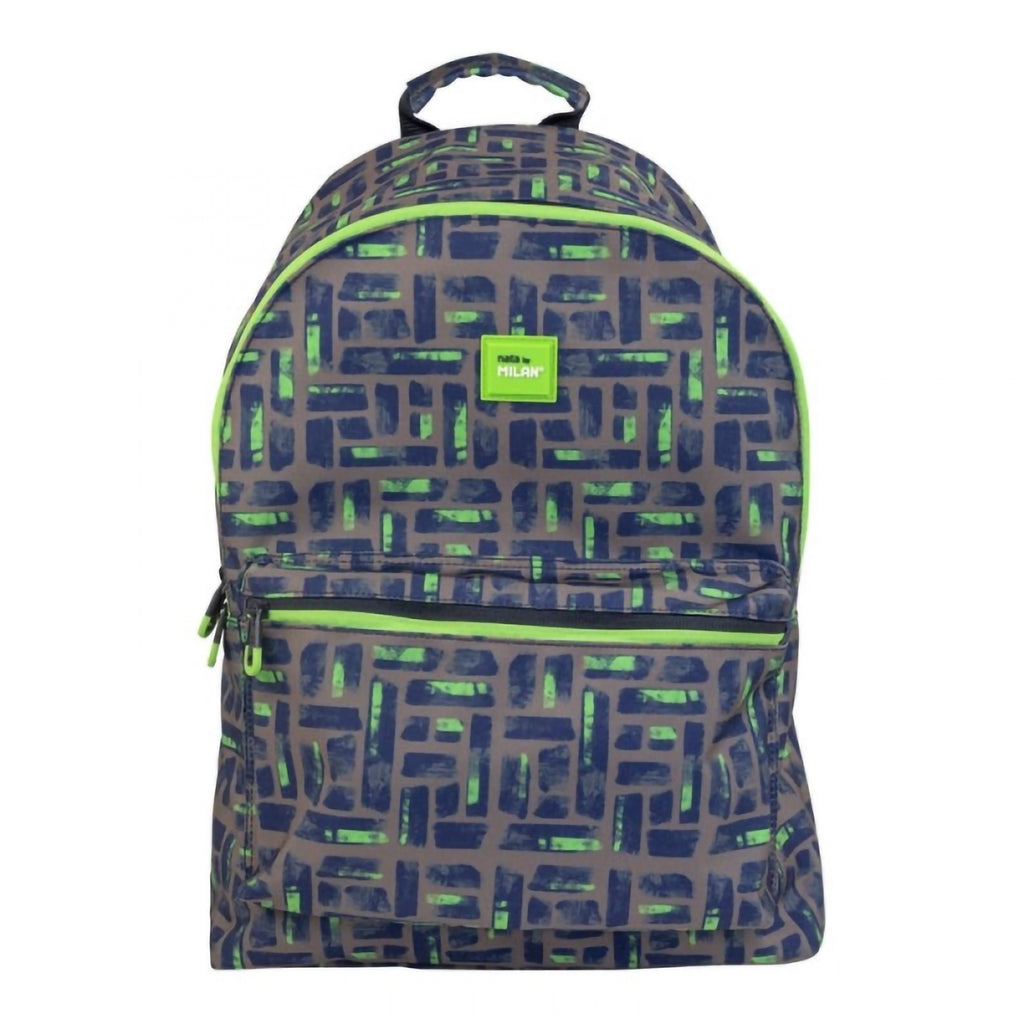 Mochila Grande MILAN Maze Gris-Verde Multicolor