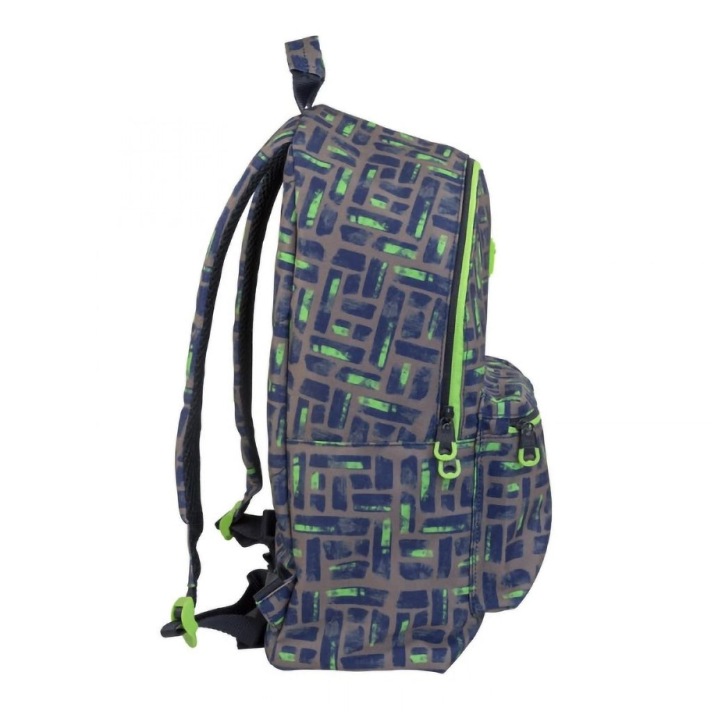 Mochila Grande MILAN Maze Gris-Verde Multicolor