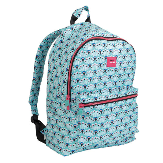 MILAN Large Backpack Peacock Blue Multicolor