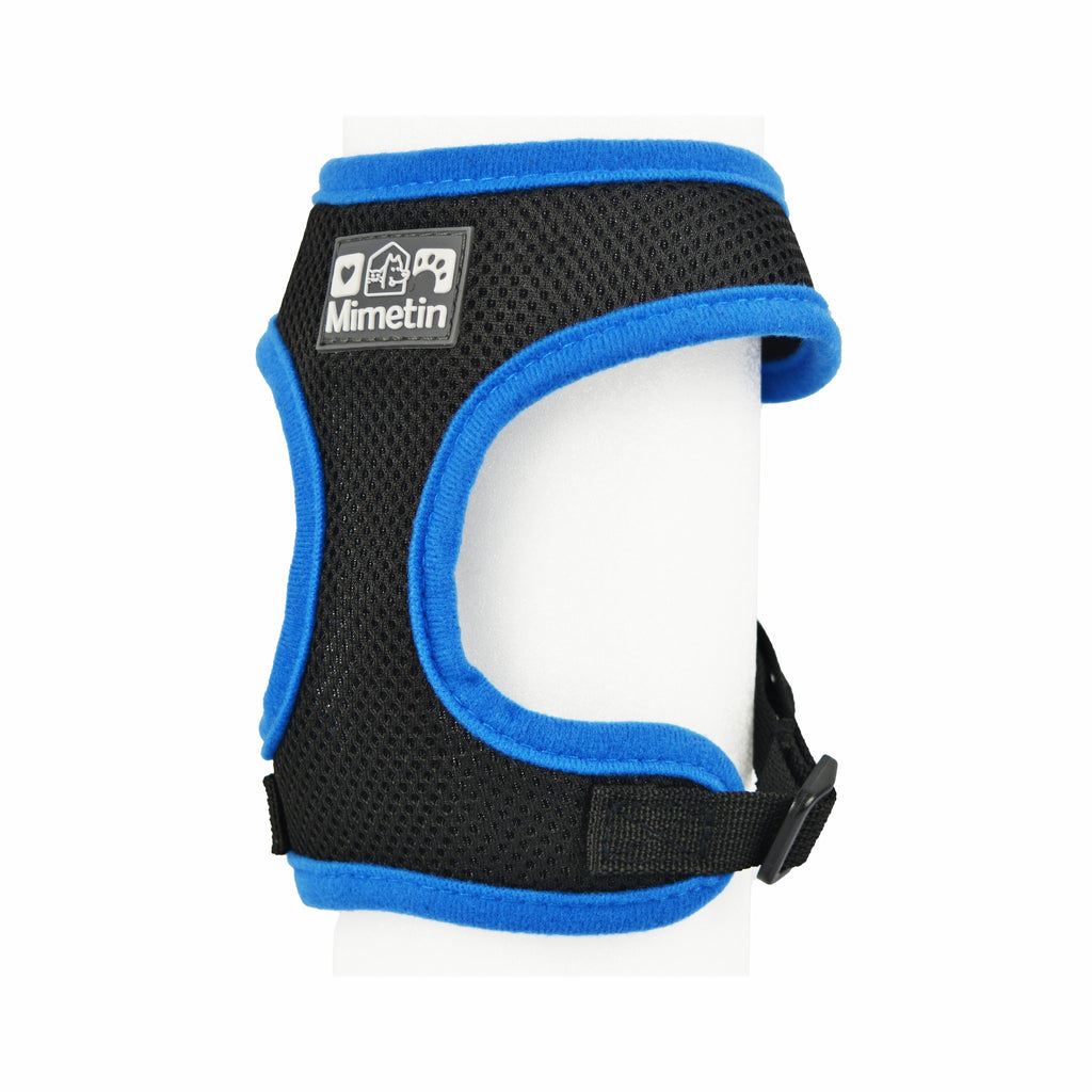 Mimetin Soft Pet Harness Adjustable Walking Pet Harness, Blue, S (14" to 19" Chest Size)