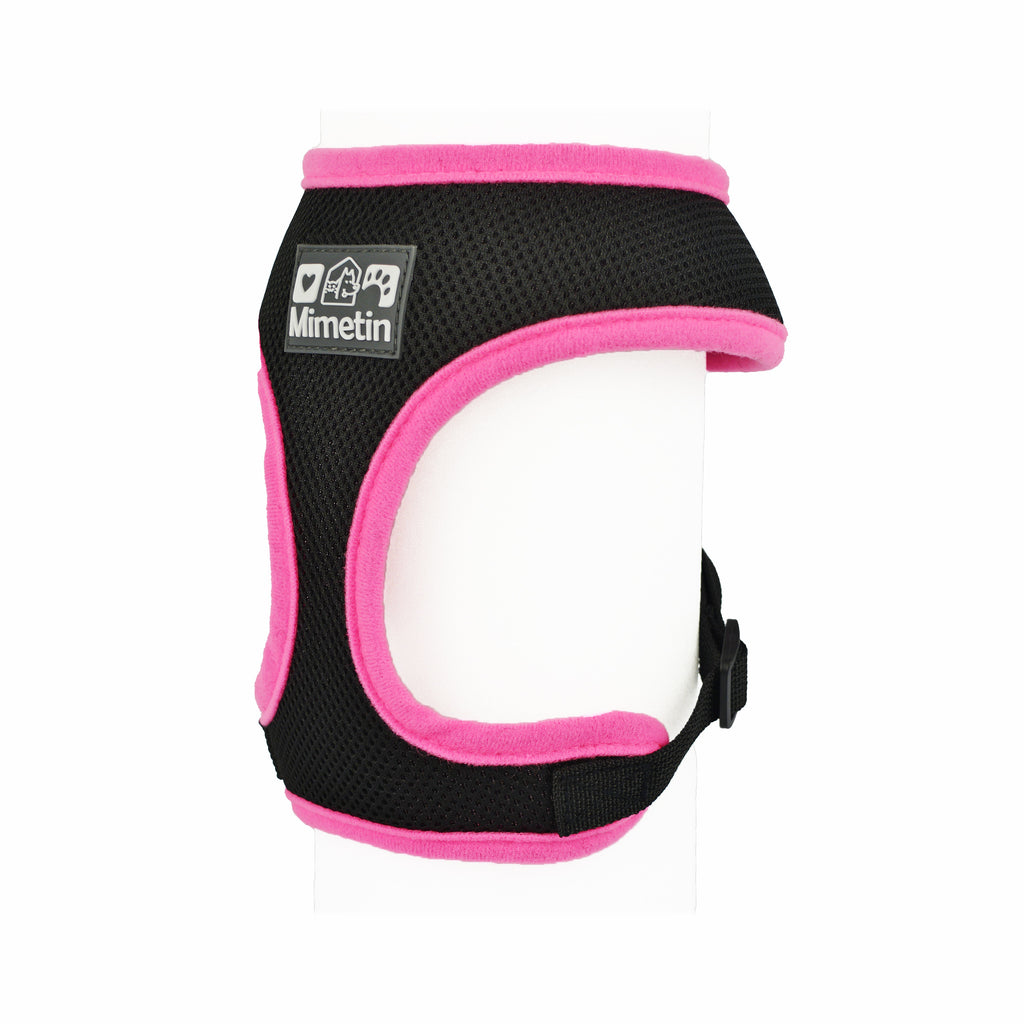 Mimetin Soft Pet Harness Adjustable Walking Pet Harness, Pink, M (16" to 24" Chest Size)