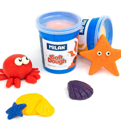 MILAN Glitter Soft Dough- 5 Colores Multicolor