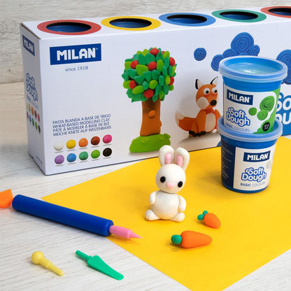 MILAN Soft Dough Colores Básicos - 10 Colores Multicolor