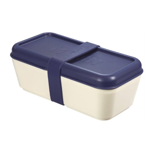 MILAN BPA-Free Plastic Stackable Bento Box, Navy Blue Lid